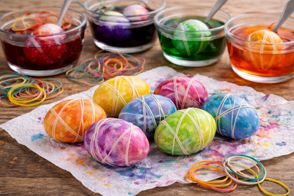 Batik färben – Muster mit Gummibändern